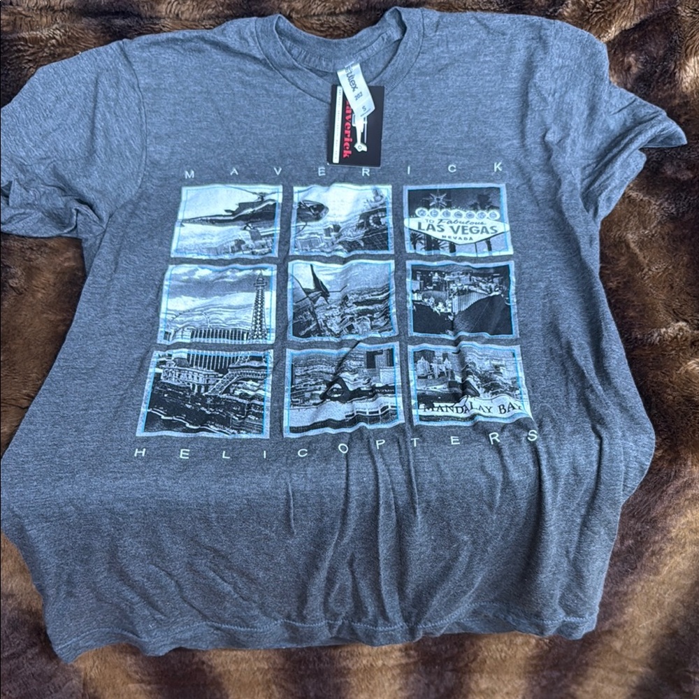 Tultex Gray Short Sleeve Tee with Vintage Photo Grid